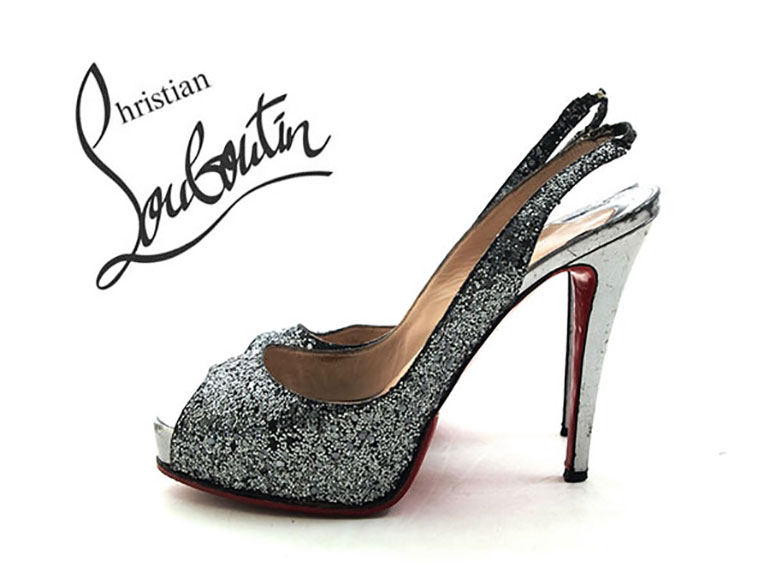 Christian Louboutin クリスチャン・ルブタン グリッター オープントゥ ヒール LADIES 靴・シューズ