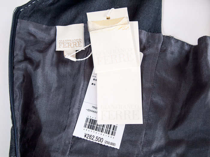 新品 ジャンフランコフェレ シルクミックス ドレス ワンピース 定価26.2万 GIANFRANCO FERRE