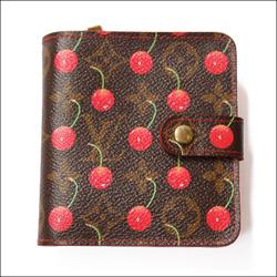 LOUISVUITTON☆ルイヴィトン モノグラムチェリー ２つ折りラウンドジップ財布