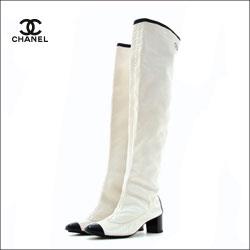 CHANEL シャネル ランウェイモデル パイソン ニーハイブーツ