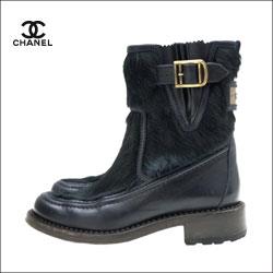 CHANEL シャネル リアルファー ショートブーツ