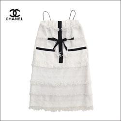 CHANEL バイカラー ツイード ドレス