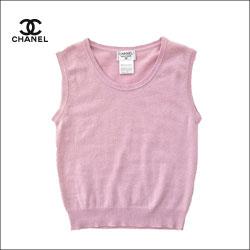 CHANEL シャネル カシミヤ ノースリーブ ニットトップス