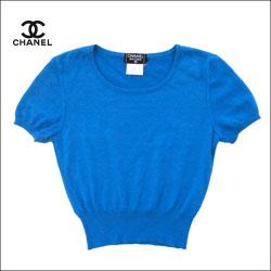 CHANEL シャネル カシミヤ×シルク ハーフスリーブ ニット