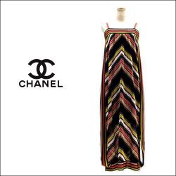 CHANEL シャネル ロング ドレス ワンピース マルチカラー