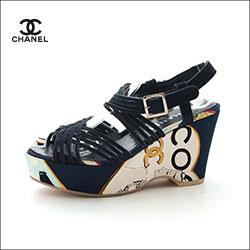 レア シャネル バレンタインシリーズウエッジサンダル CHANEL