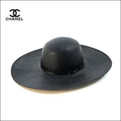 CHANEL シャネル ストローハット ブラック