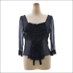 ALBERTA FERRETTI アルベルタ フェレッティ シルク レースフリル装飾 トップス