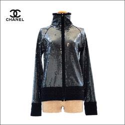 レア CHANEL シャネル 総スパンコール ZIP UPブルゾン