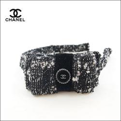 CHANEL シャネル ツイードリボン カチューシャ