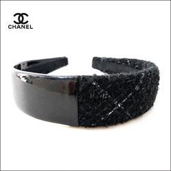 CHANEL シャネル パテント×ツイード カチューシャ