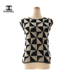 CHANEL シャネル カシミヤ シルク デザインニット トップス