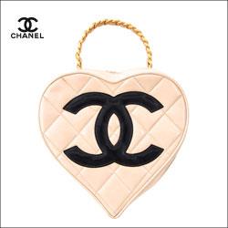 CHANEL シャネル エナメル ハート型 バニティ ハンドバッグ