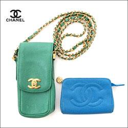 CHANEL キャビアスキン チェーンポーチ コインケースSET