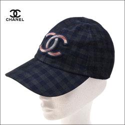 CHANEL シャネル チェック柄 キャップ 帽子