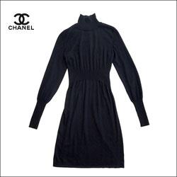 CHANEL シャネル ハイネック カシミヤ ドレス