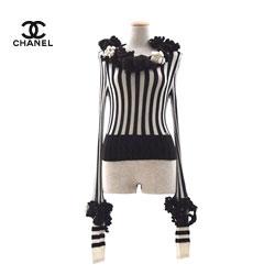 レア CHANEL シャネル ストライプ柄 長袖ニット