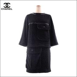 CHANEL シャネル カシミヤミックス トップス スカートセット